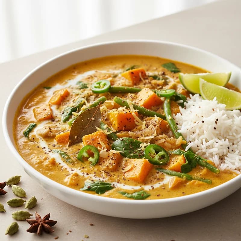 Coconut Curry Chickpeas With Pumpkin And Lime